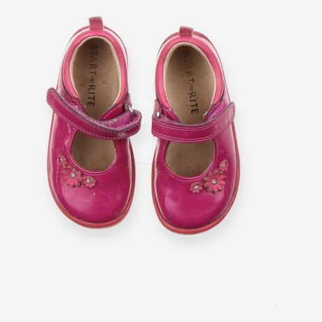 Patent Shoe Pink Sparkle with Flowers