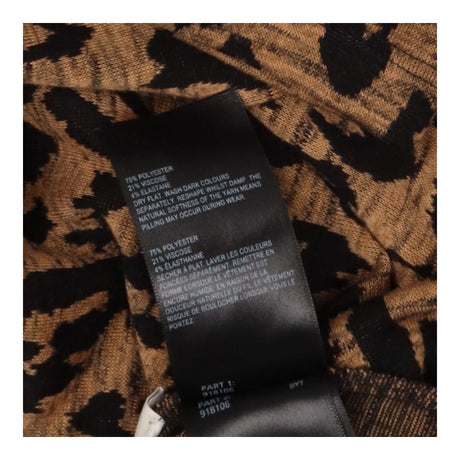 High neck Jacquard Top with Leopard Prints