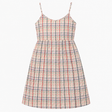 Cream Check Strappy Cami Midi Dress
