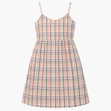 Cream Check Strappy Cami Midi Dress