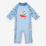 Sunsuit light blue sailing seagull
