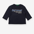 Blue Slogan Long Sleeve - United Colors Of Benetto