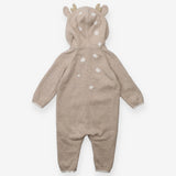 Light Brown Onesie Reindeer with Ears and Pompom o