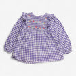 Top Purple Gingham with Flowers, Toadstools and sm