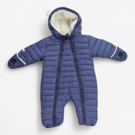Pramsuit Blue Quilted with Fleece Lining