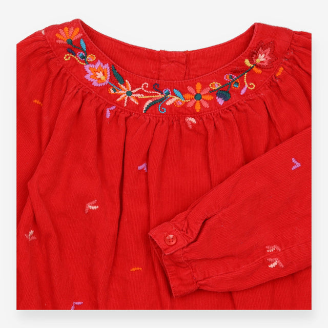Tunic Red Cord Floral Embroidery 