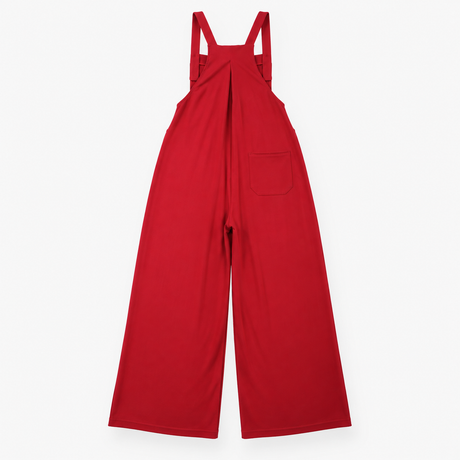 Jumpsuit Burgundy Wide Leg Overall Style with Fron