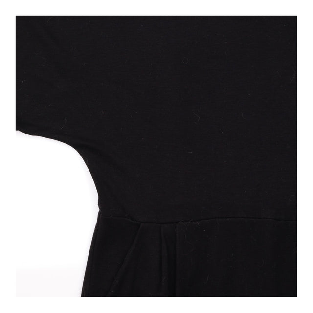 Short Sleeve Stretch Jersey Midi Dress Black