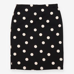 Skirt Black Cream Polka Dot Knee Length Classic