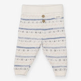 White and fairisle knit leggings