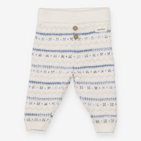 White and fairisle knit leggings