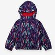 Purple ski jacket colourful pattern and pink fleec