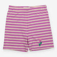 Shorts jersey purple stripe flower