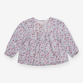 White Long Sleeve Berries and Flowers
