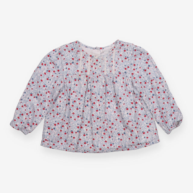 White Long Sleeve Berries and Flowers