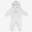 White pramsuit with elephants applique