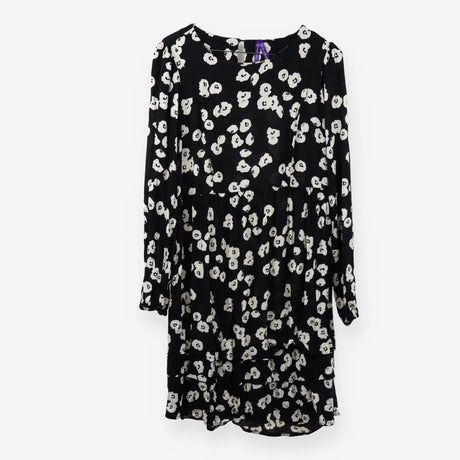 Black White Floral Long Sleeve Viscose Maternity M