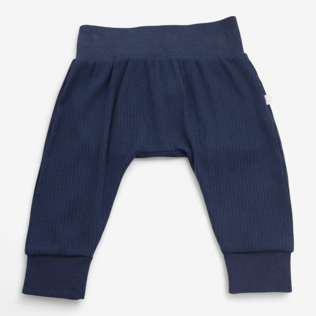 Leggings Blue Ribbed with Christmas Pudding Bottom