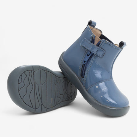 Boots Patent Blue with Bows