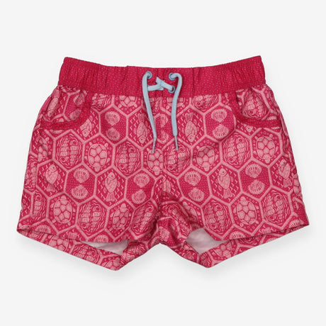 Pink beach shorts turtles and shells