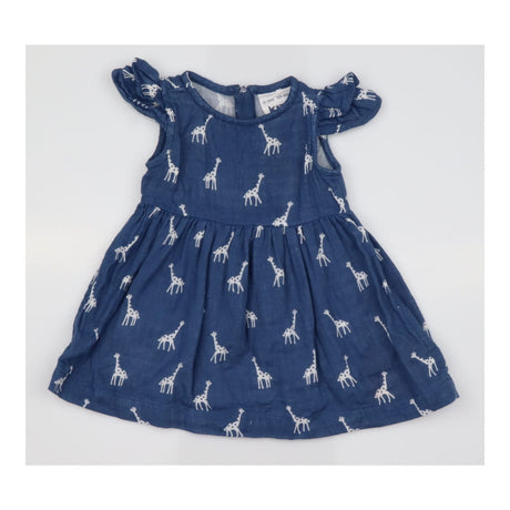 Blue Giraffe Dress with Bloomers