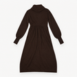 Dress Brown Merino Wool Cowl Neck