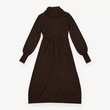 Dress Brown Merino Wool Cowl Neck