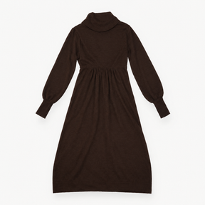 Dress Brown Merino Wool Cowl Neck