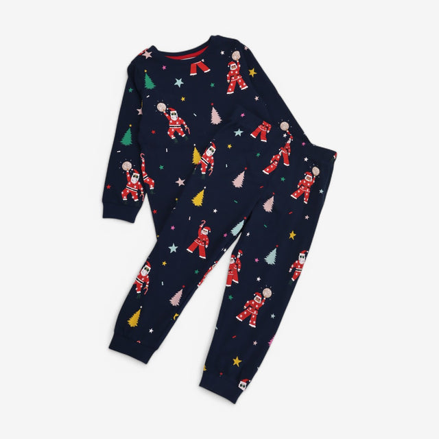 Navy Disco Santa Pyjamas