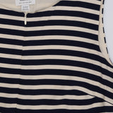 Dress Sleeveless Navy Cream Striped Midi Maternity