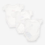 3 pcs bodysuits white with embroidered animals