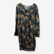 Midi Dress Patterned Long Sleeve with Cowl Neck