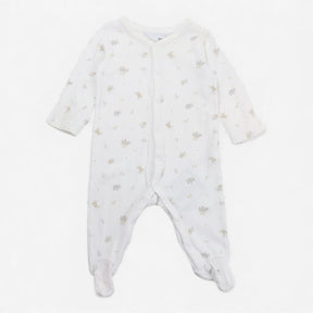Sleepsuit White Jungle Animals and Leaves