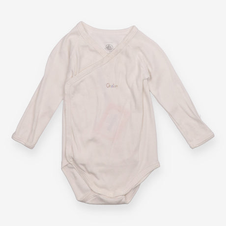 Bodysuit wrap long sleeve white ''Chaton''