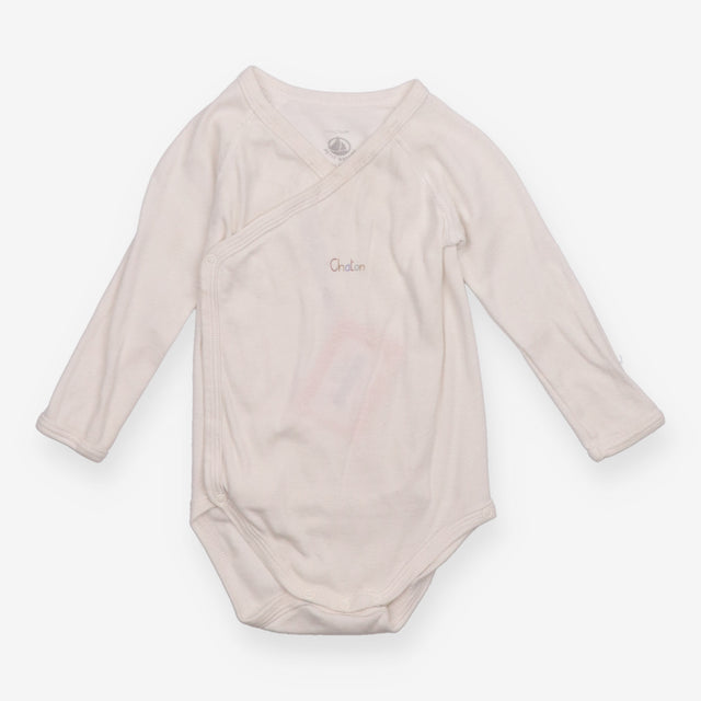 Bodysuit wrap long sleeve white ''Chaton''