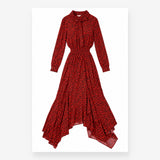 Maxi Shirt Dress in Red Floral Print