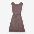 Dress Pink Burgundy Abstract Geometric Tie Waist M