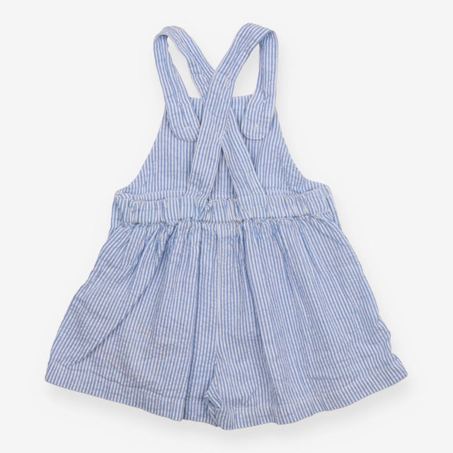 Dungaree blue and white stripe shortie
