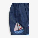 Dress Blue Denim with Sail Boats 