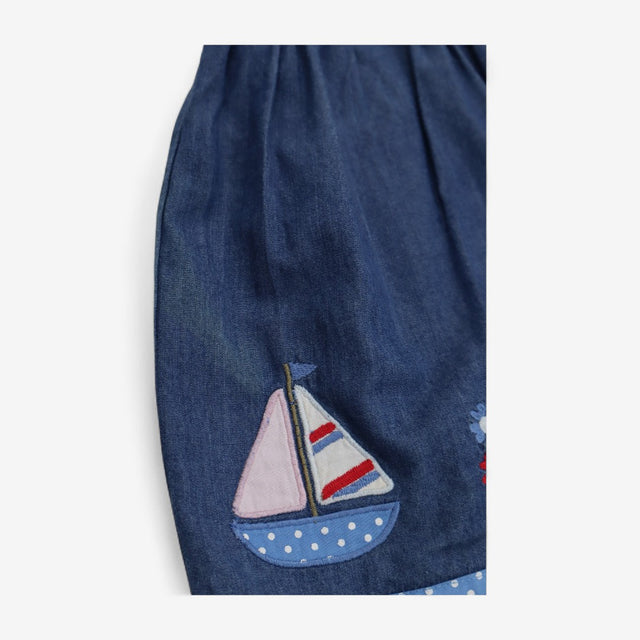 Dress Blue Denim with Sail Boats 