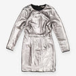 Two‑Tone Sequin Long Sleeve Silver Mini Dress – Fu