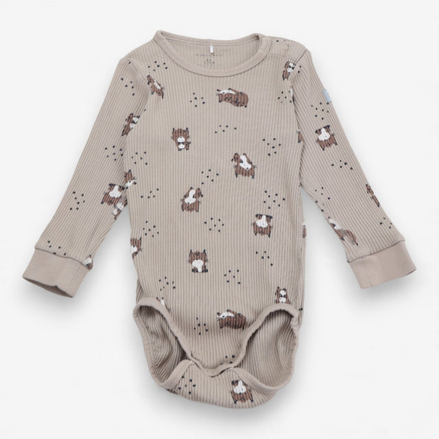 Bodysuit and Leggings Brown with Lynx Kittens