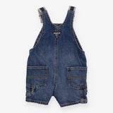 Blue Denim Dungarees Striped Straps