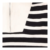 Sweater Black Cream Stripe Half Zip Oversized Coll