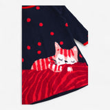 Cantini - Sweater Dress Navy with Pink Cat