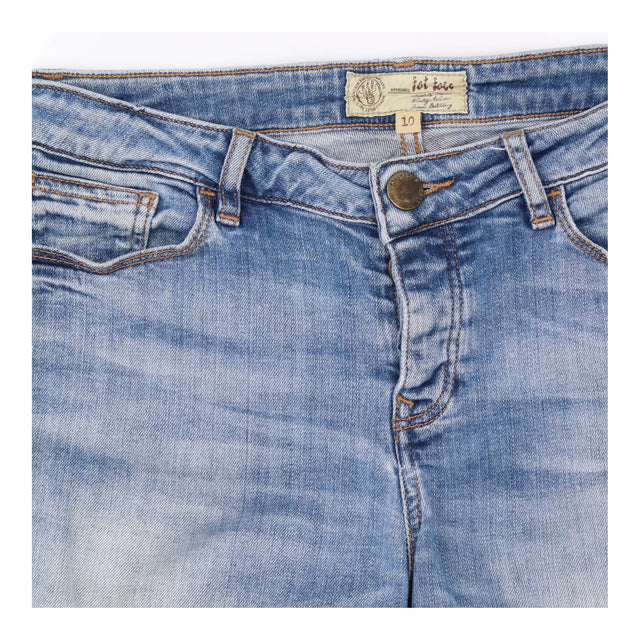 Denim Shorts Mid Blue Faded Longline