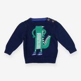 Sweater knitted blue dino body sneakers