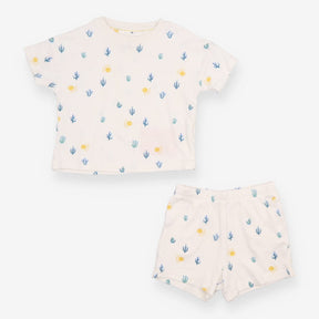 White Cactus T-shirt and Shorts Outfit
