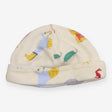 Baby hat cream with chilly animals