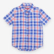Shirt SS blue check red 